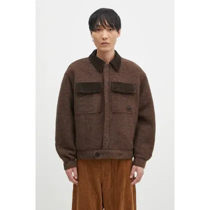 Zdjęcie Filling Pieces kurtka wełniana Box Jacket kolor brązowy przejściowa oversize 78614121933