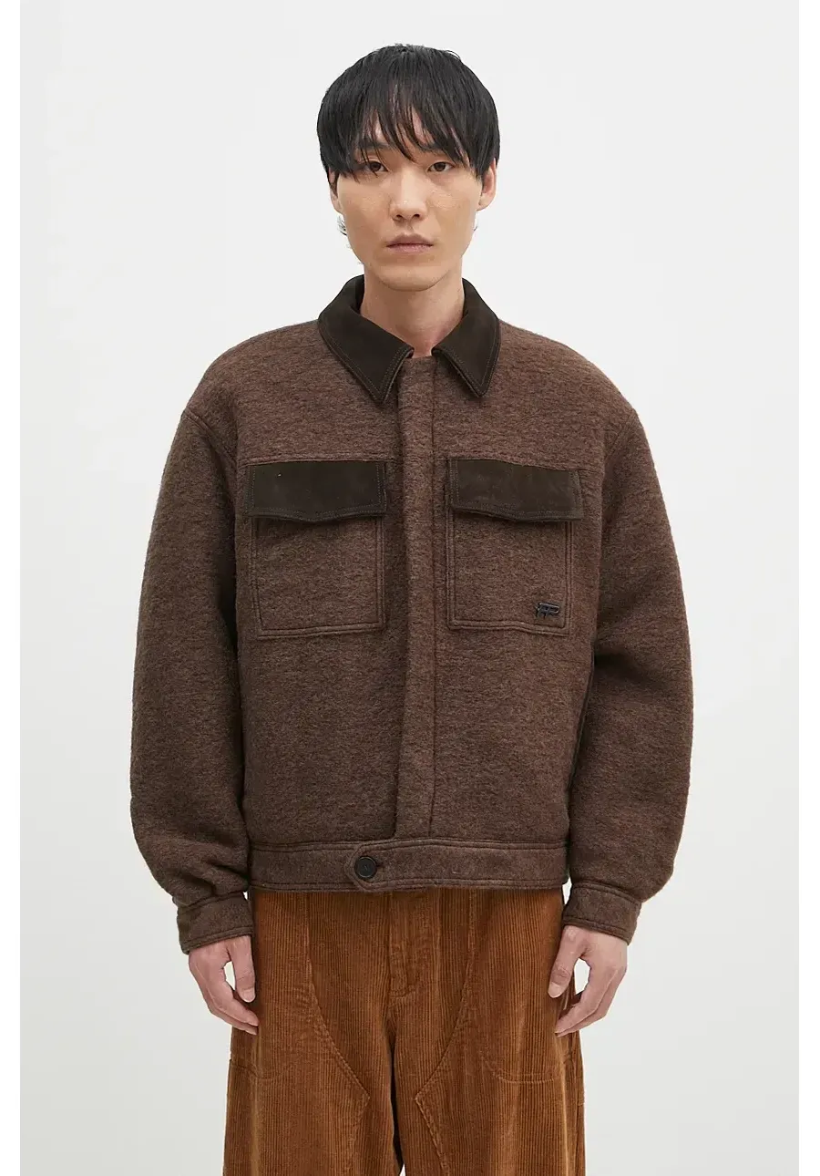 obrazek 1 Filling Pieces kurtka wełniana Box Jacket kolor brązowy przejściowa oversize 78614121933