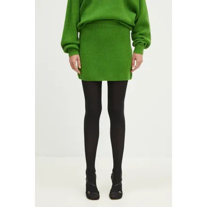 Zdjęcie Sportmax spódnica wełniana Teiera kolor zielony mini prosta 2422306012600