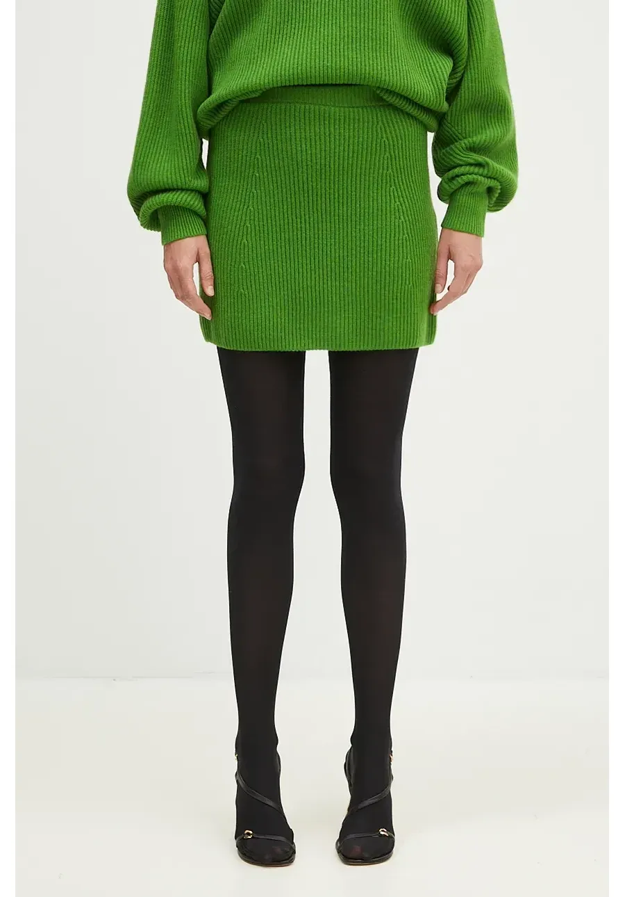 obrazek 1 Sportmax spódnica wełniana Teiera kolor zielony mini prosta 2422306012600