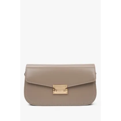 Zdjęcie Estro: Beżowa poręczna torebka damska na ramię ze skóry naturalnej