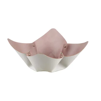 Zdjęcie Skórzana misa na owoce w kolorze perłowym – Ø35 cm