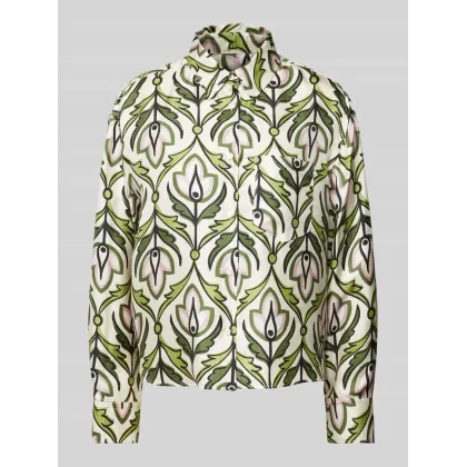 Zdjęcie Bluzka jedwabna o kroju regular fit z wykładanym kołnierzem model ‘ENFASI’