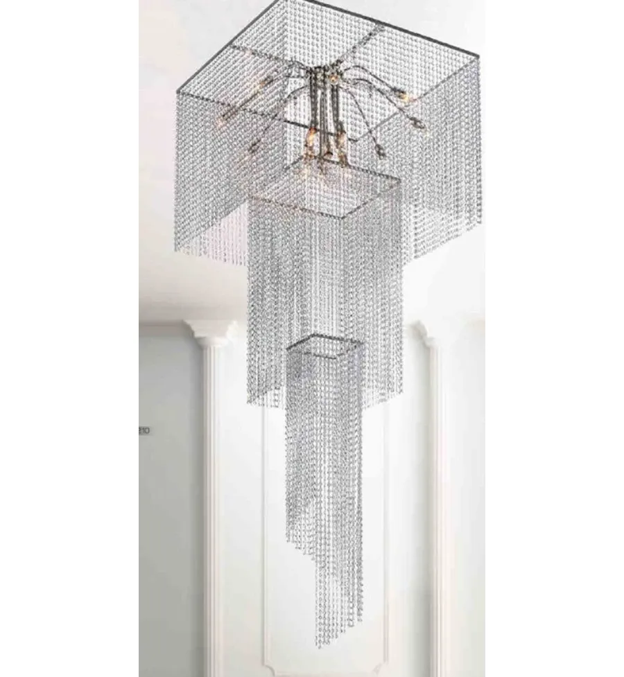 obrazek 1 Żyrandol w formie kwadratowej kaskady z kryształami Swarovski Spectra - Il Paralume Marina