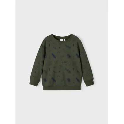 Zdjęcie NAME IT Bluza 13218869 Zielony Loose Fit