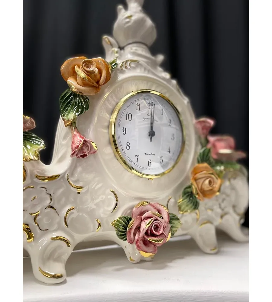 obrazek 4 Stylowy zegar zdobiony kwiatami z Włoch