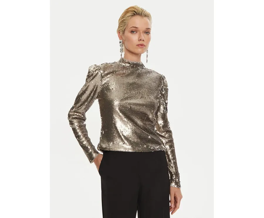 obrazek 1 Bruuns Bazaar Bluzka Aniqa BBW4155 Srebrny Regular Fit