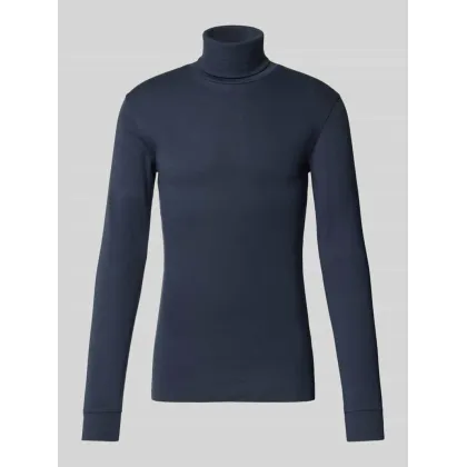 Zdjęcie Bluzka z długim rękawem o kroju shaped fit z czystej bawełny z golfem