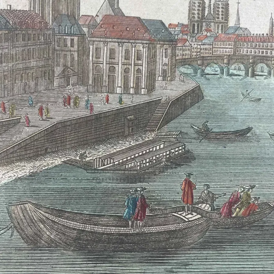 obrazek 2 Widok na Sekwanę w Paryżu między Pont Neuf i Pont Royal, koniec XVIII wieku