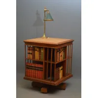 Zdjęcie Niezwykłej jakości i nietypowy antyk, późno wiktoriański, obrotowy regał na książki