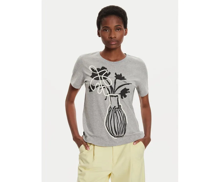 obrazek 1 Desigual T-Shirt Shadow 24WWTK11 Szary Regular Fit