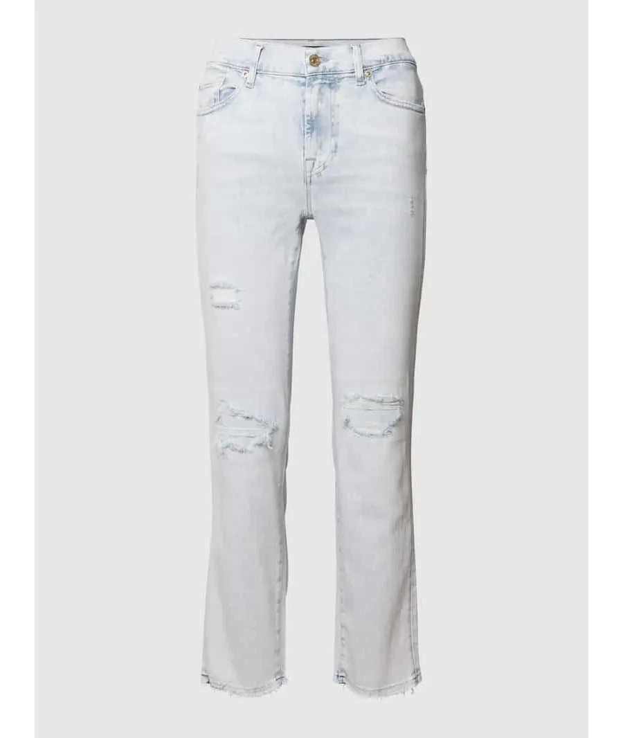 obrazek 1 Jeansy capri o kroju slim fit z detalami z logo