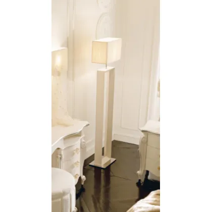 Picture Floor lamp with a vertical line, ivory pleated lampshade - Avenanti