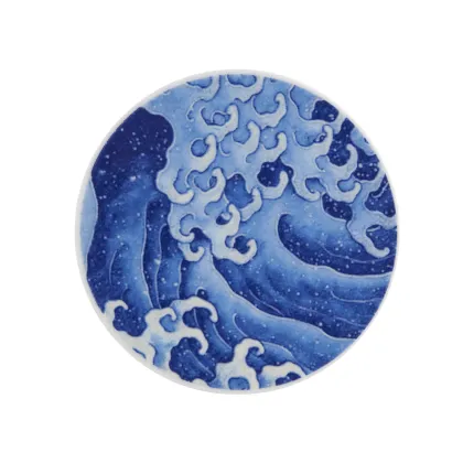Zdjęcie Zestaw 4 porcelanowych podstawek stworzonych z odbitki „Wielka fala Kanagawy” autorstwa Katsushiki Hokusai – Vista Alegre