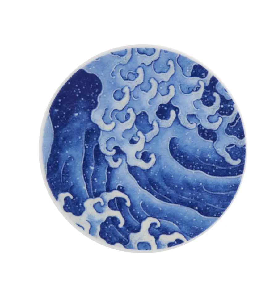 obrazek 1 Zestaw 4 porcelanowych podstawek stworzonych z odbitki „Wielka fala Kanagawy” autorstwa Katsushiki Hokusai – Vista Alegre