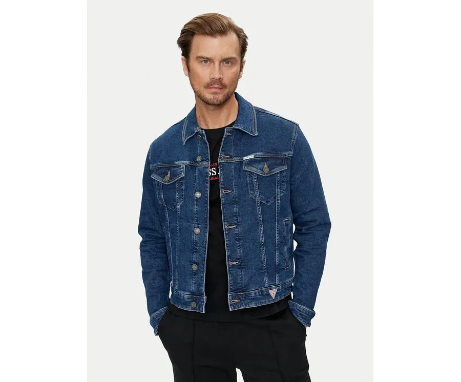 obrazek 1 Guess Jeans Kurtka jeansowa M4YN33 D5DM3 Granatowy Regular Fit