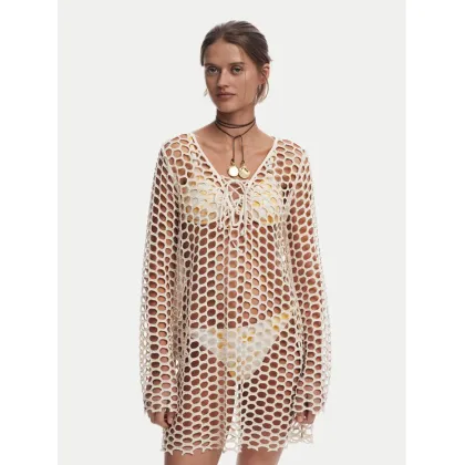 Zdjęcie Desigual Sukienka plażowa Flow 25SWMK22 Beżowy Regular Fit