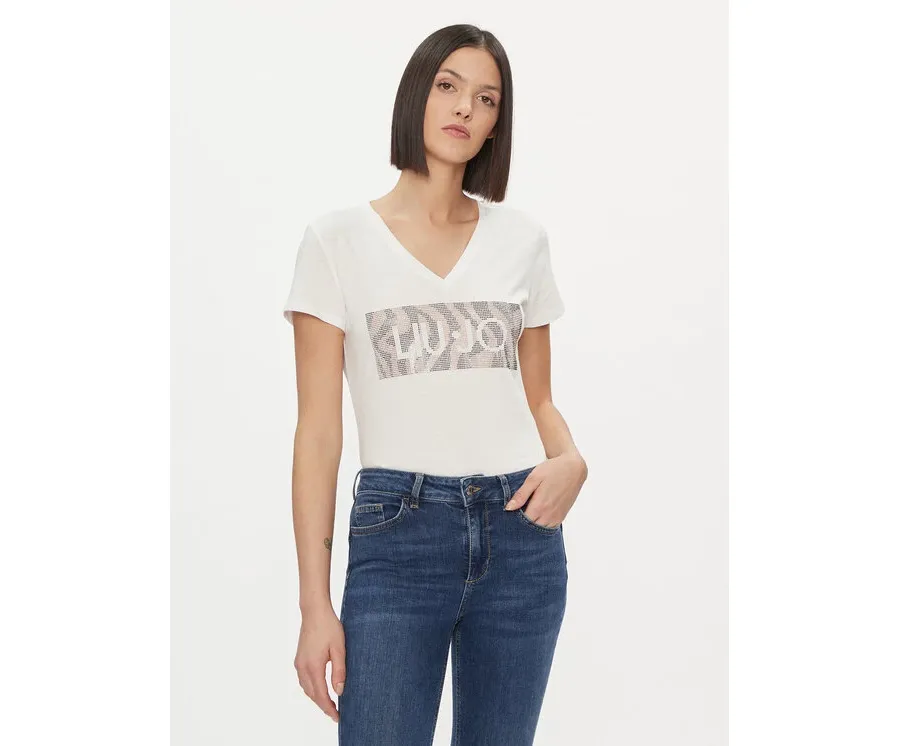 obrazek 1 Liu Jo T-Shirt WA4019 JS923 Biały Regular Fit