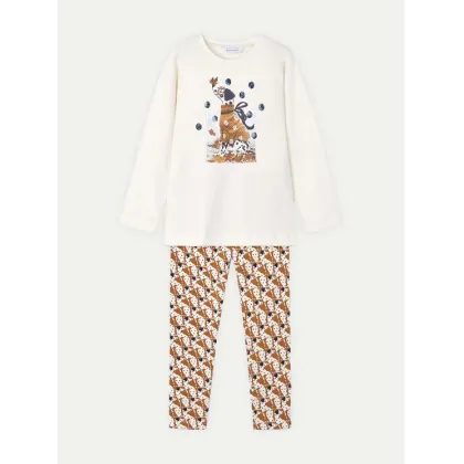 Zdjęcie Mayoral Komplet bluzka i legginsy 4713 Beżowy Regular Fit