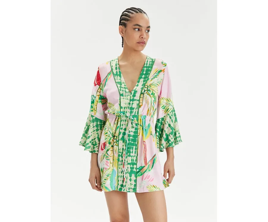 obrazek 1 Maaji Kimono Retro Palms PT2472CPO001 Kolorowy Relaxed Fit