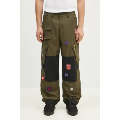 Zdjęcie Billionaire Boys Club spodnie bawełniane Patch Cargo Pant kolor zielony proste B24315