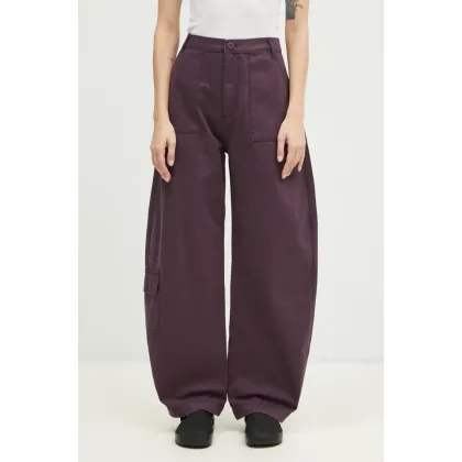 Zdjęcie Alpha Industries spodnie bawełniane Field Pant kolor fioletowy szerokie high waist 148021