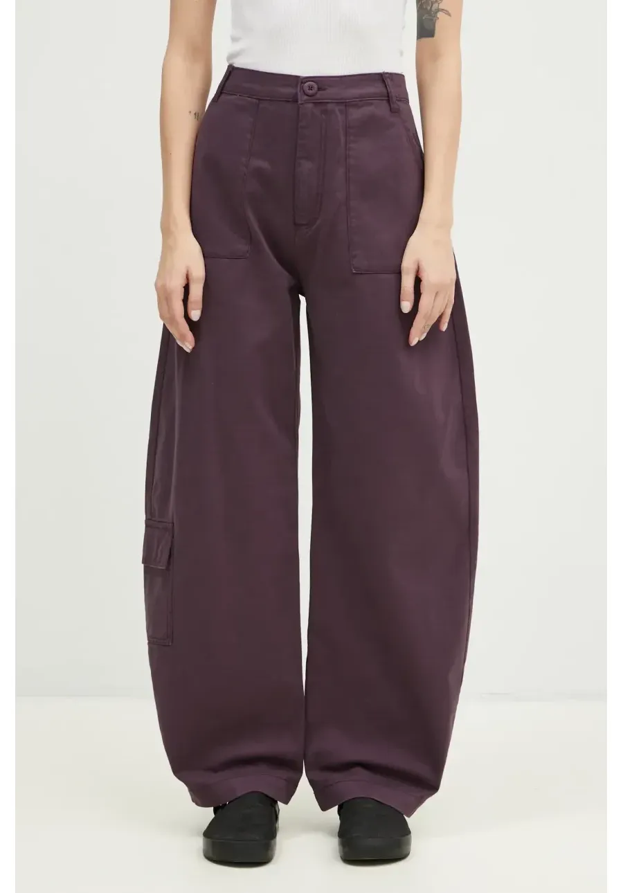 obrazek 1 Alpha Industries spodnie bawełniane Field Pant kolor fioletowy szerokie high waist 148021
