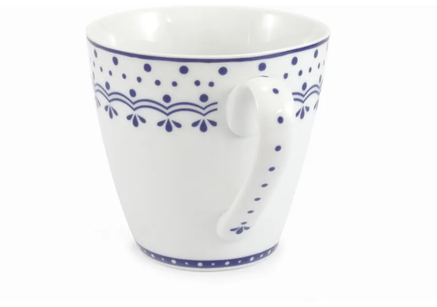 obrazek 3 Stylowy czeski kubek z porcelany zdobiony subtelnym niebieskim motywem - wariant 1 - Leander