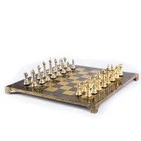 Zdjęcie Luksusowy brązowy zestaw do gry w szachy - Constatntions Manopoulos