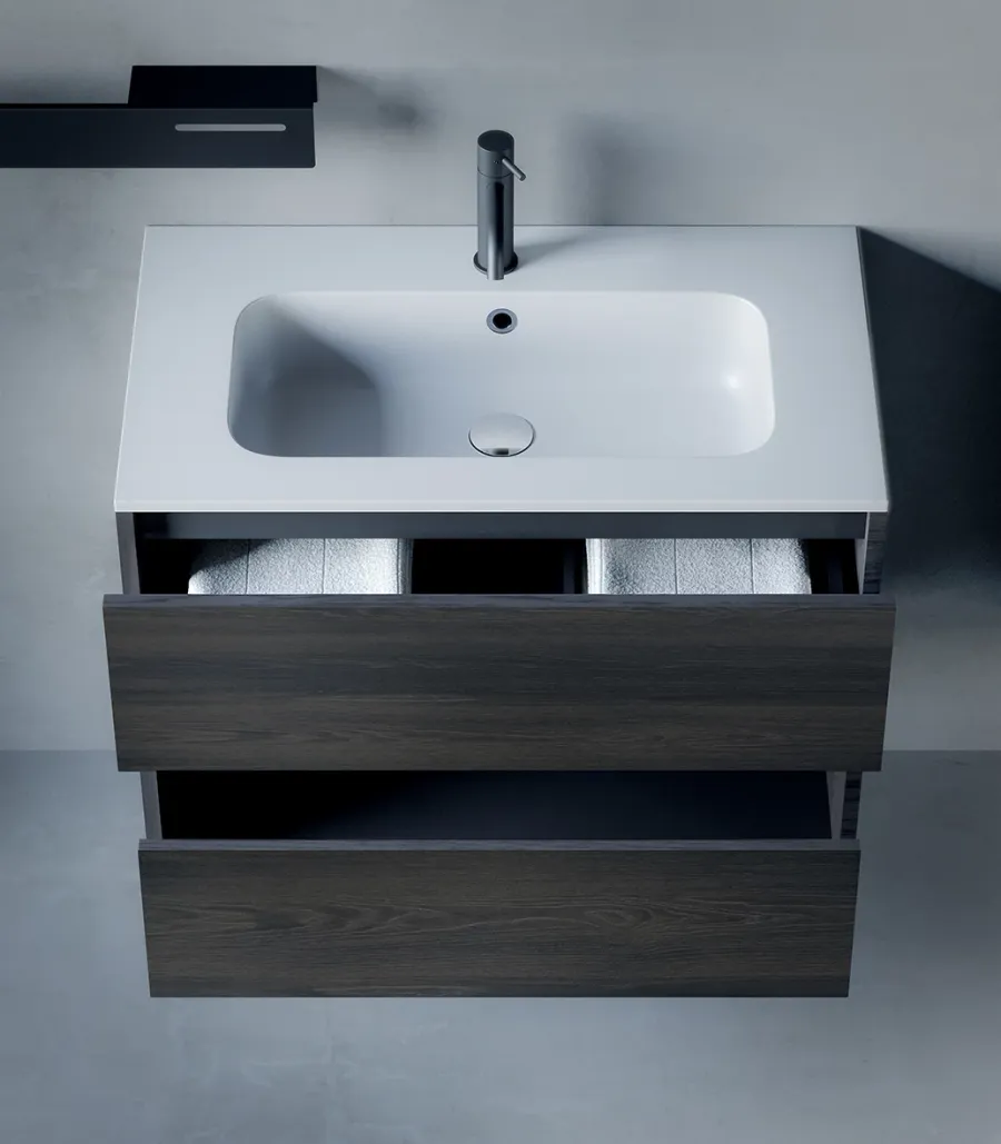 obrazek 2 Włoski komplet mebli w stylu minimalistycznym do łazienki