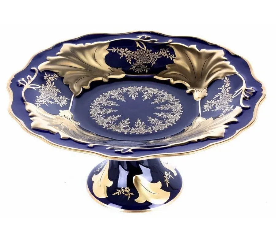obrazek 1 Piękna granatowa patera z porcelany