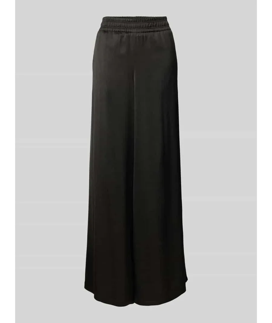 obrazek 1 Spodnie materiałowe z szeroką nogawką i elastycznym pasem model ‘CEILING’