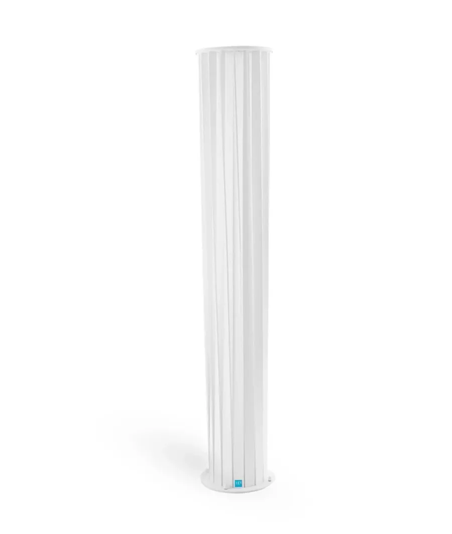 obrazek 1 Aluminiowa biała lampa stojąca Aton H 150 cm ze skręconymi listwami do ogrodu