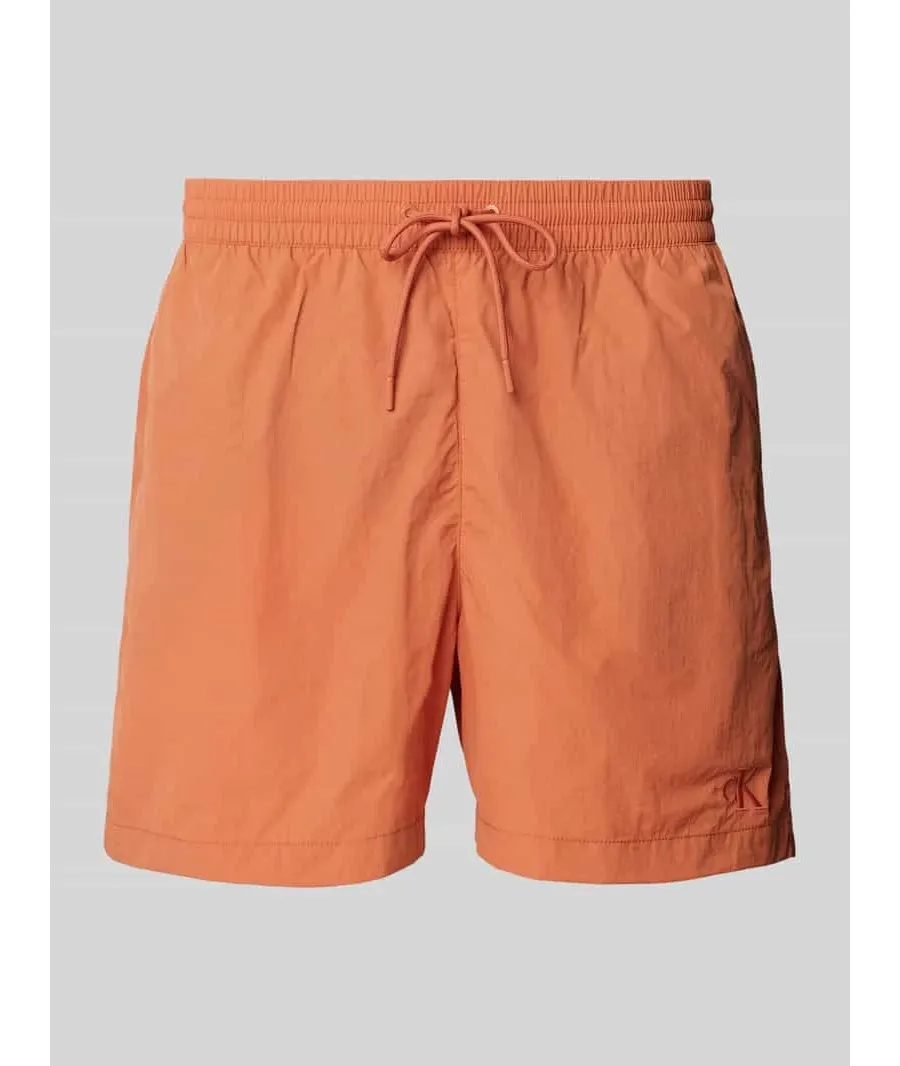 obrazek 1 Spodenki kąpielowe o kroju regular fit z wyhaftowanym logo model ‘DRAWSTRING’