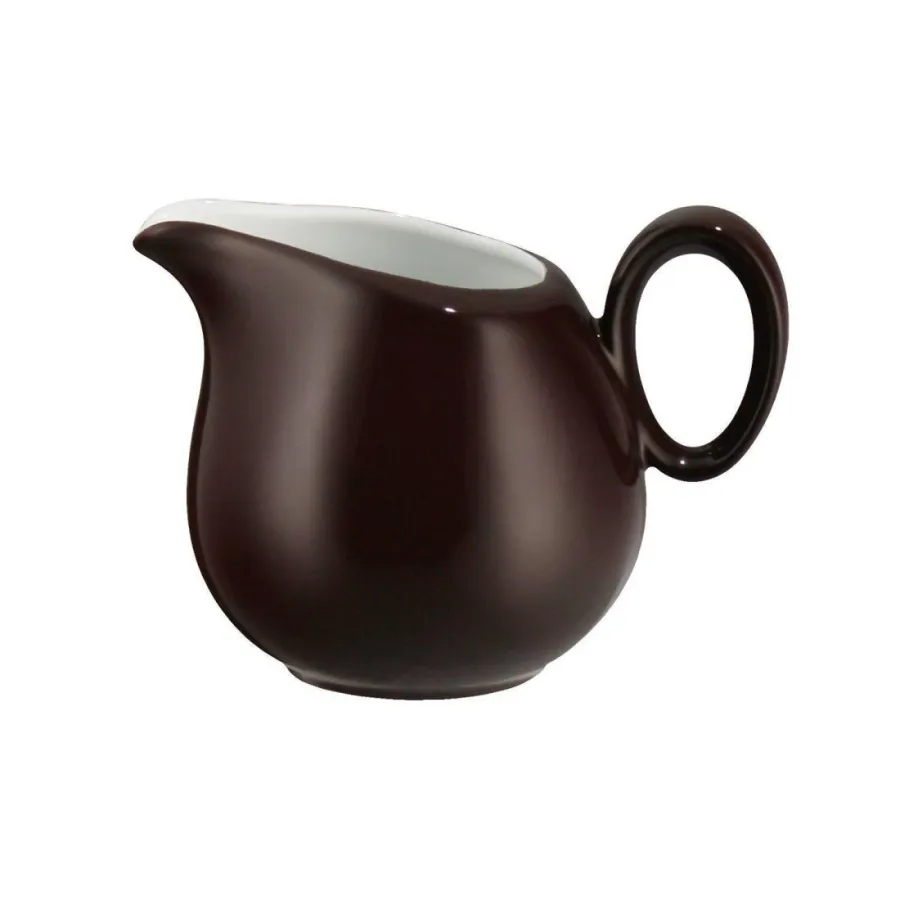 obrazek 1 Okrągły porcelanowy dzbanuszek do mleka w kolorze ciemnej czekolady - Seltmann Weiden