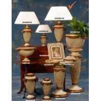 Picture A charming ceramic lamp with leather elements