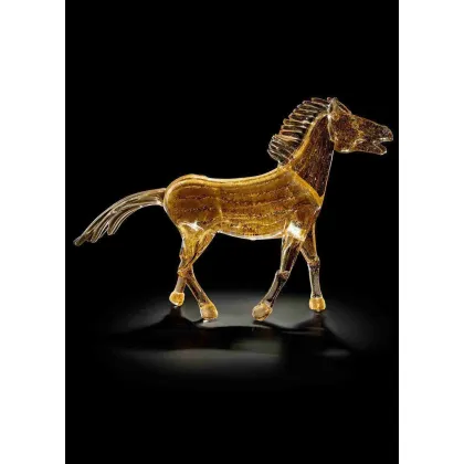 Zdjęcie Urokliwa rzeźba konia wyścigowego ze szkła Murano rozmiar L