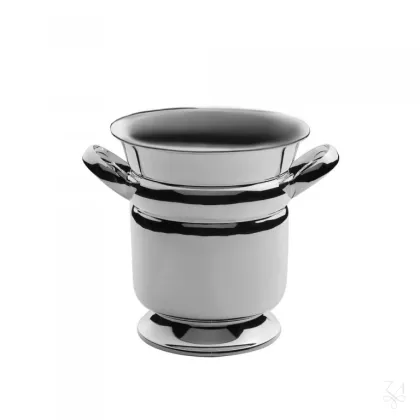 Picture Luxurious silver plated Bombato champagne bucket with base - Zaramella Argenti