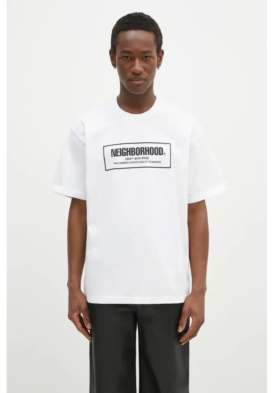obrazek 1 NEIGHBORHOOD t-shirt bawełniany Tee SS - 1 męski kolor biały z nadrukiem 242PCNH.ST01