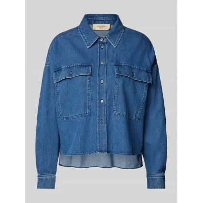 Zdjęcie Bluzka jeansowa o kroju regular fit z wykładanym kołnierzem model ‘ZEMIRA’