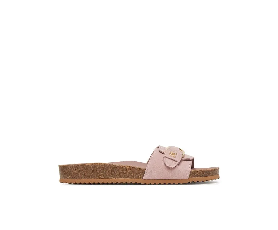 obrazek 1 Tommy Hilfiger Klapki Soft Suede Adjustable Mule FW0FW08809 Różowy