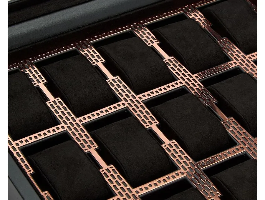 obrazek 5 Zamykane pudełko skórzane Axis Copper na 15 zegarków