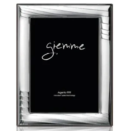 Picture Silver photo frame 18x24 cm with grooved edge