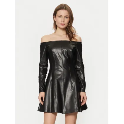 Zdjęcie Guess Sukienka z imitacji skóry W5RK43 K8S30 Czarny Regular Fit