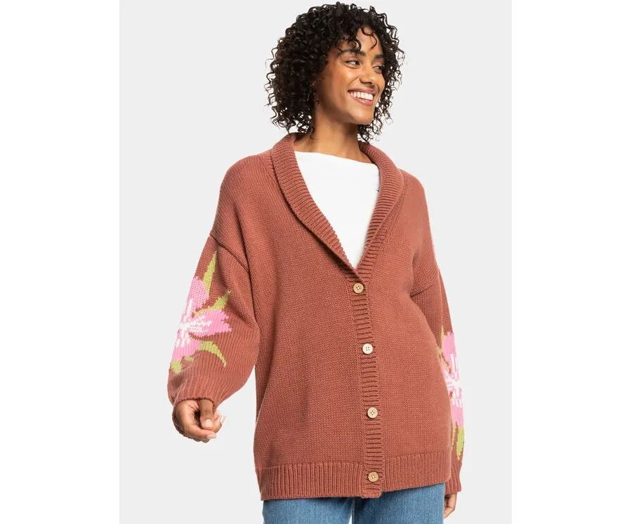 obrazek 1 Roxy Kardigan Hand On Heart Swtr ERJSW03584 Pomarańczowy Regular Fit