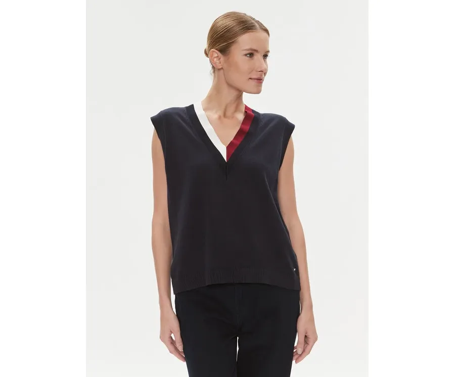 obrazek 1 Tommy Hilfiger Sweter WW0WW40123 Granatowy Relaxed Fit