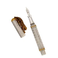 Picture Leopard Silver fountain pen