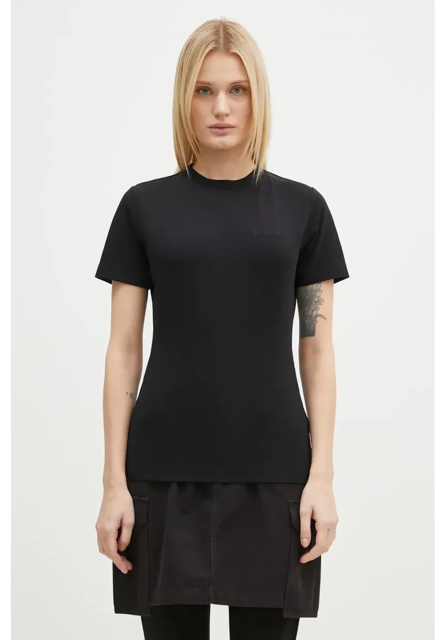 obrazek 1 VETEMENTS t-shirt Embroidered Logo Fitted Hourglass damski kolor czarny WA66TR630B