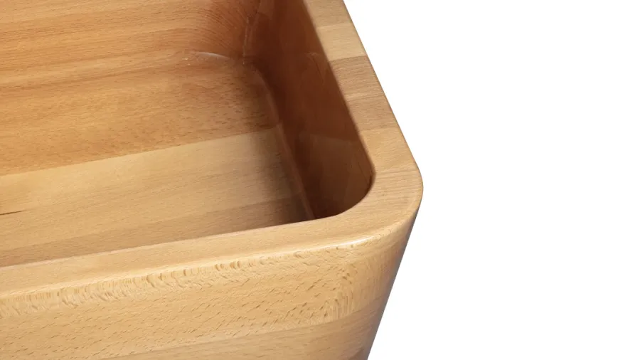 obrazek 3 Designerska umywalka 50 cm TERRA, buk, lakier półmatowy, naturalny
