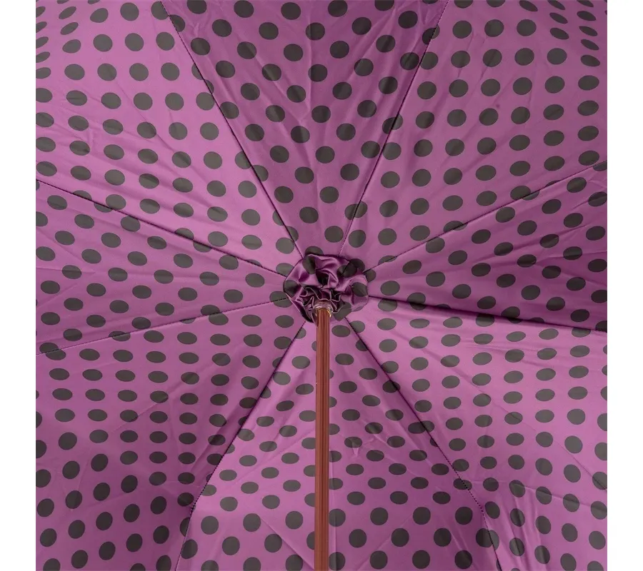 obrazek 3 Luksusowy czarny parasol damski w kropki – Pasotti